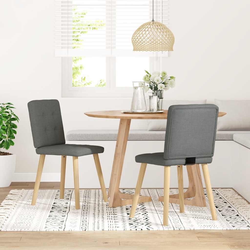 Vidaxl eetkamerstoelen 2 st stof donkergrijs