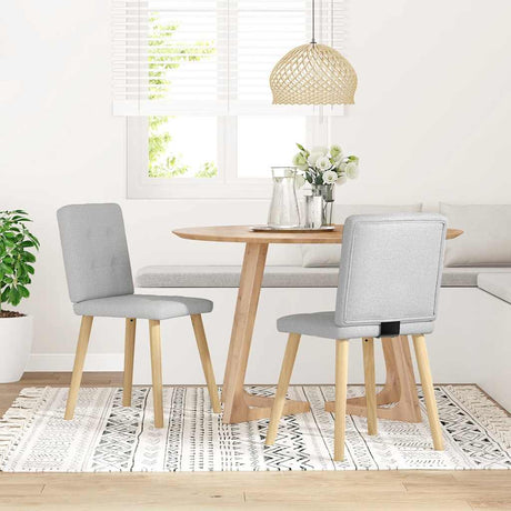 Vidaxl eetkamerstoelen 2 st stof wolk grijs