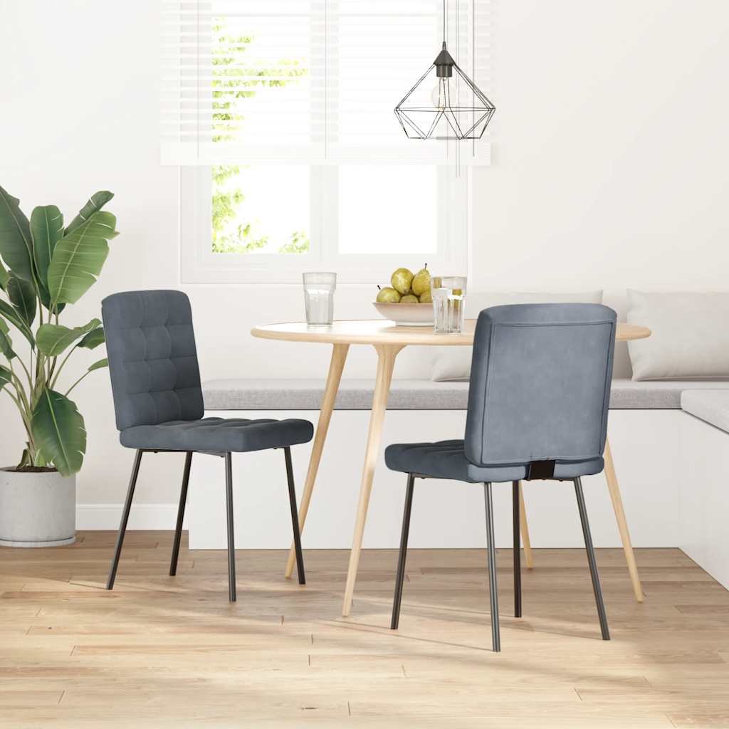 Vidaxl eetkamerstoelen 2 st fluweel donkergrijs