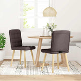 Vidaxl eetkamerstoelen 2 st stof donkerbruin