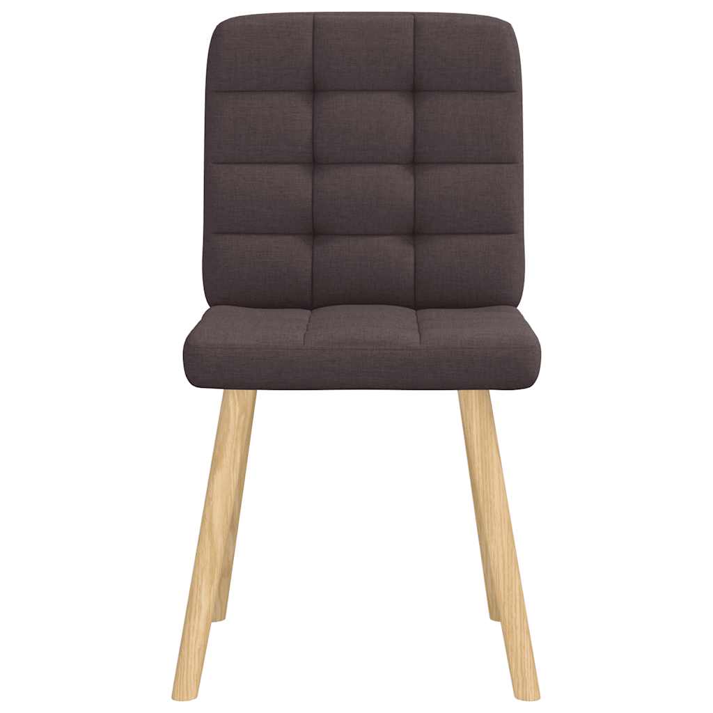 Vidaxl eetkamerstoelen 2 st stof donkerbruin