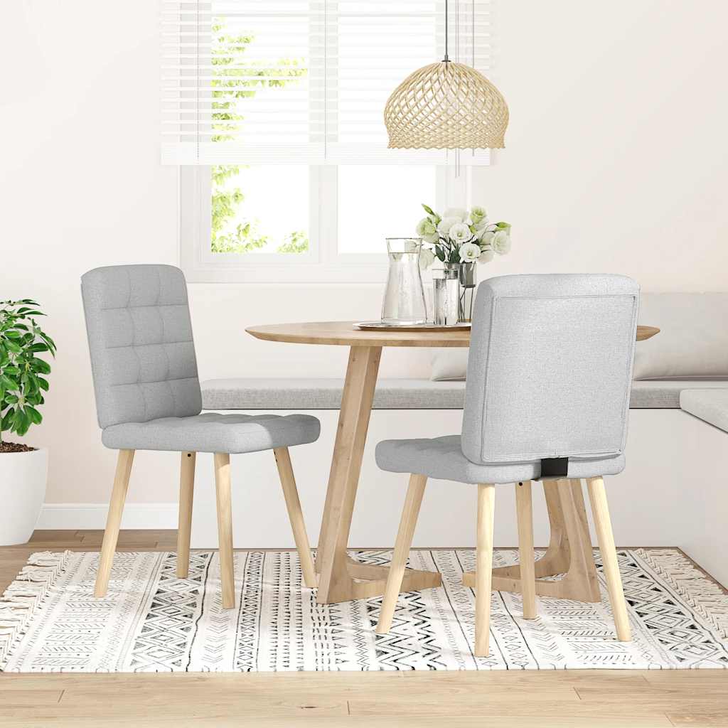 Vidaxl eetkamerstoelen 2 st stof wolk grijs