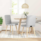 Vidaxl eetkamerstoelen 2 st stof wolk grijs