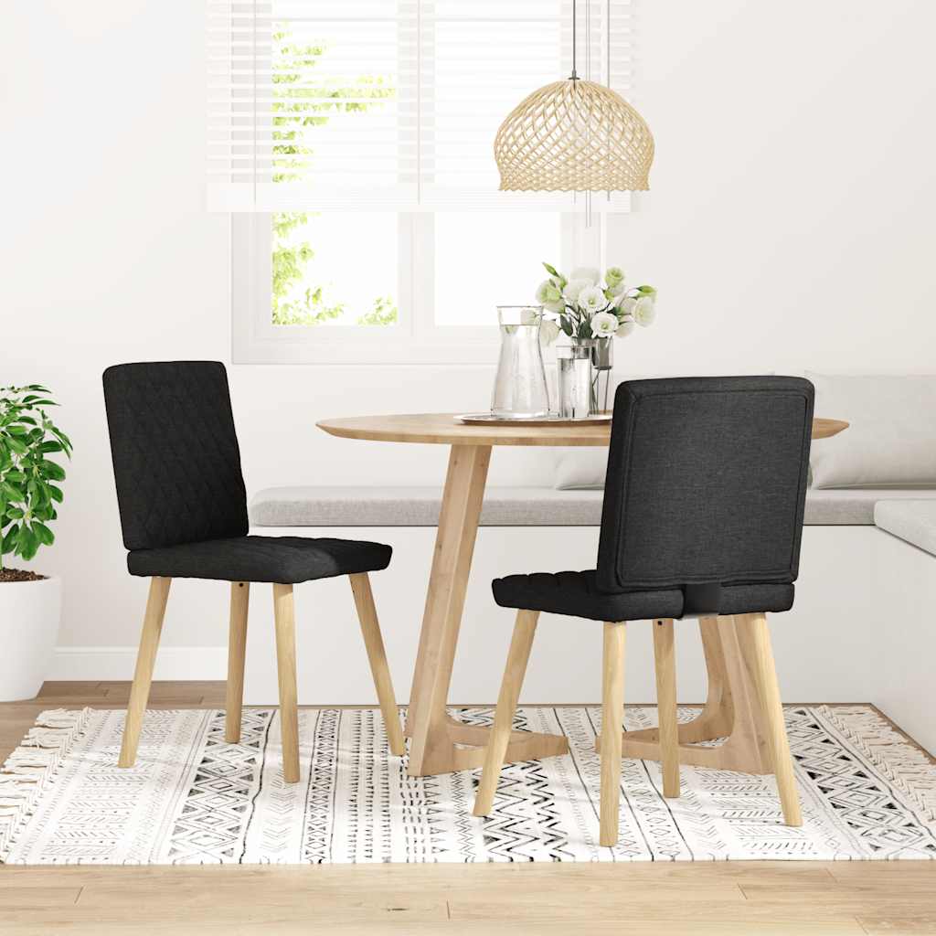 Vidaxl eetkamerstoelen 2 st stof zwart