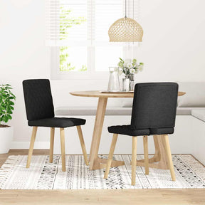 Vidaxl eetkamerstoelen 2 st stof zwart