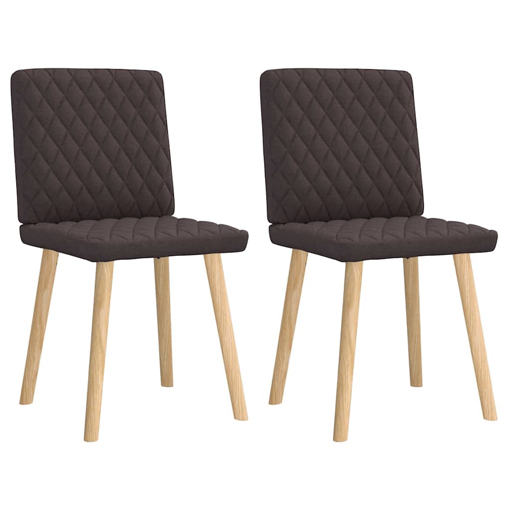 Vidaxl eetkamerstoelen 2 st stof donkerbruin