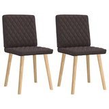 Vidaxl eetkamerstoelen 2 st stof donkerbruin