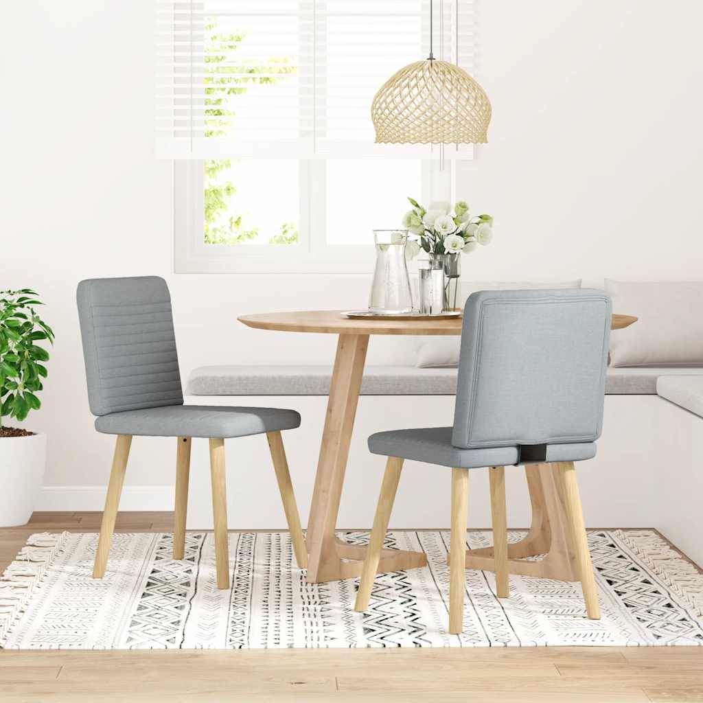 Vidaxl eetkamerstoelen 2 st stof lichtgrijs