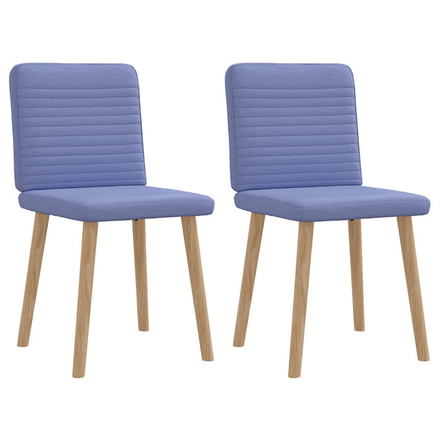 Vidaxl eetkamerstoelen 2 st stof jeansblauw