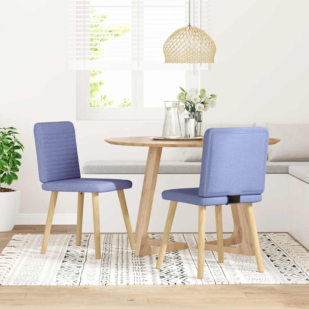 Vidaxl eetkamerstoelen 2 st stof jeansblauw