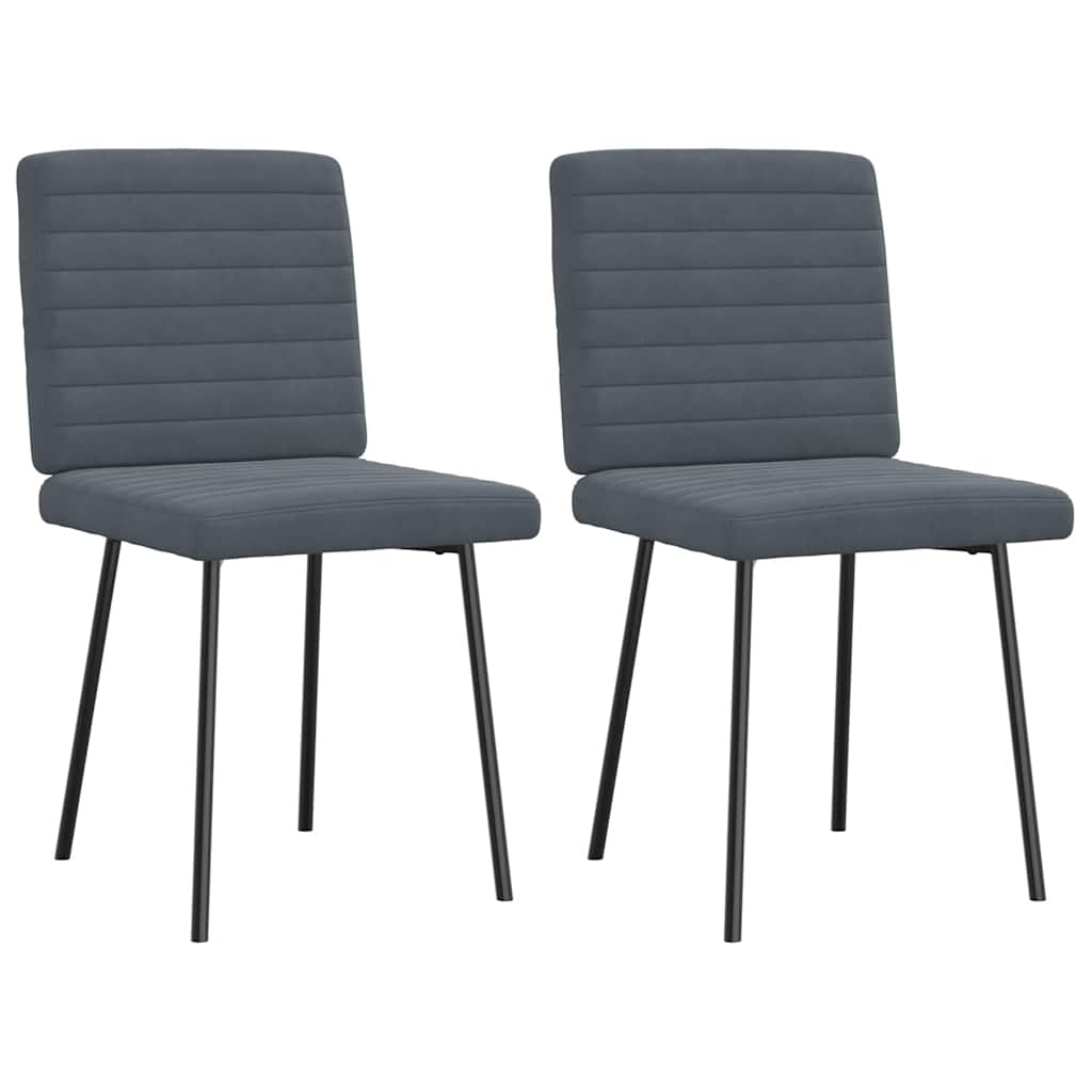 Vidaxl eetkamerstoelen 2 st fluweel donkergrijs