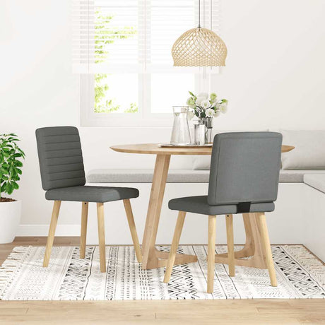 Vidaxl eetkamerstoelen 2 st stof donkergrijs