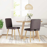 Vidaxl eetkamerstoelen 2 st stof donkerbruin