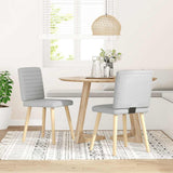 Vidaxl eetkamerstoelen 2 st stof wolk grijs
