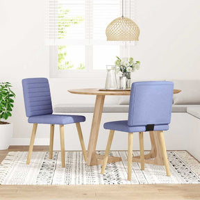 Vidaxl eetkamerstoelen 2 st stof jeansblauw