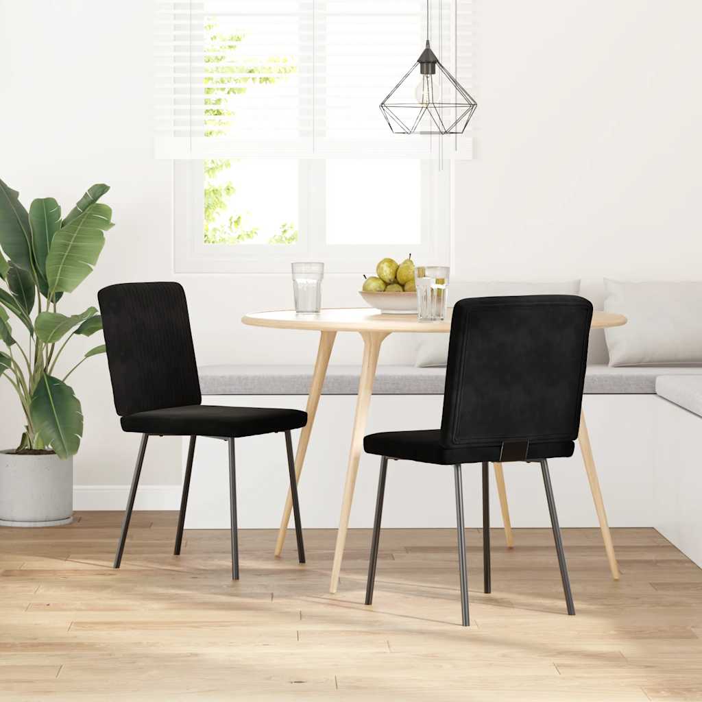 Vidaxl eetkamerstoelen 2 st fluweel zwart