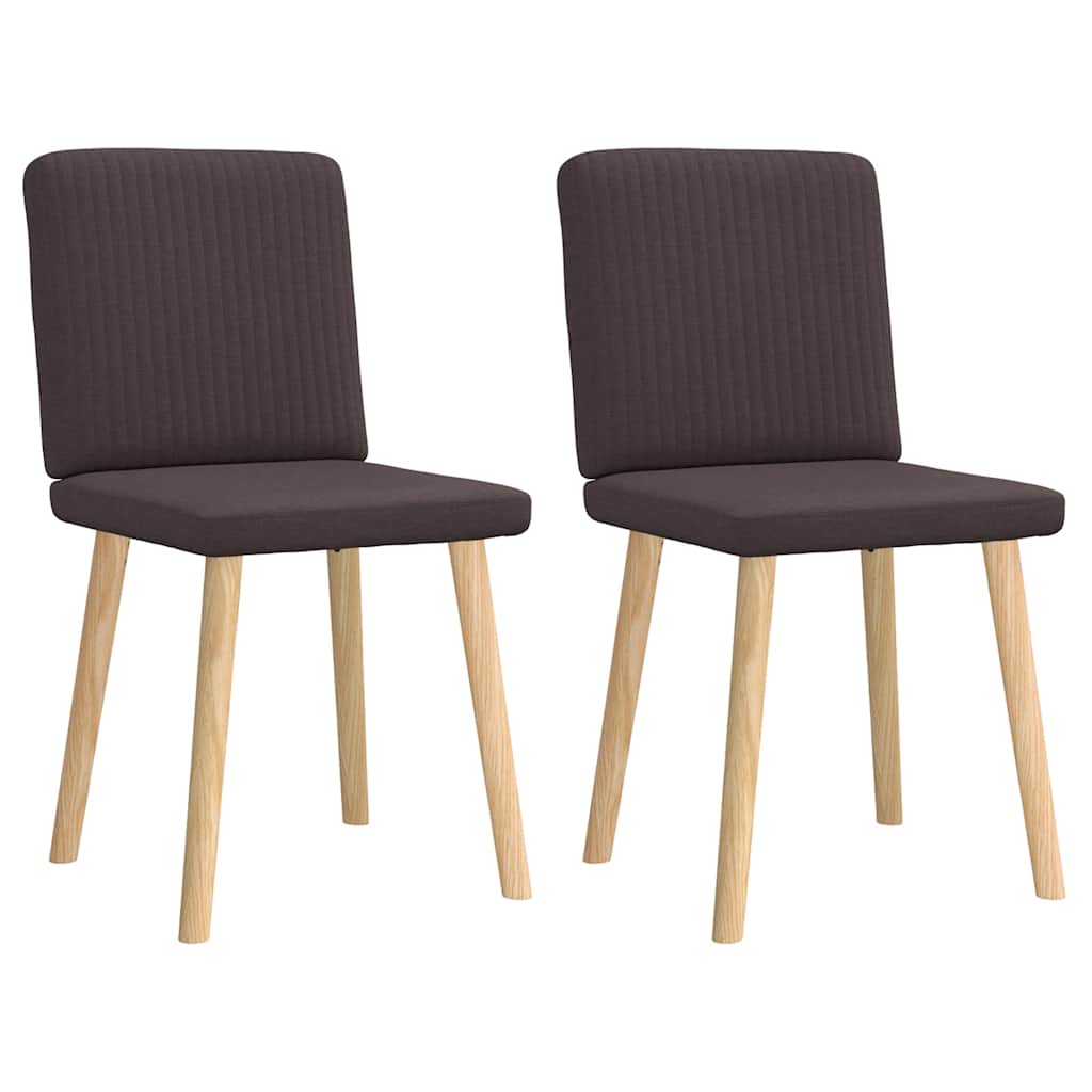 Vidaxl eetkamerstoelen 2 st stof donkerbruin