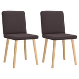 Vidaxl eetkamerstoelen 2 st stof donkerbruin