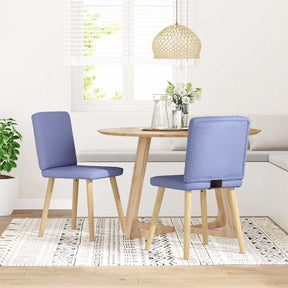 Vidaxl eetkamerstoelen 2 st stof jeansblauw