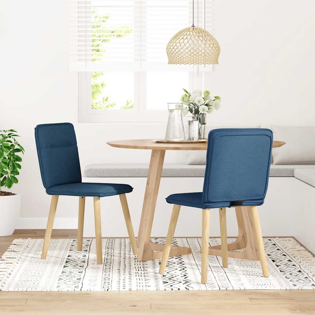 Vidaxl eetkamerstoelen 2 st stof blauw