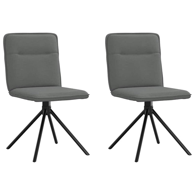 Vidaxl eetkamerstoelen 2 st stof donkergrijs