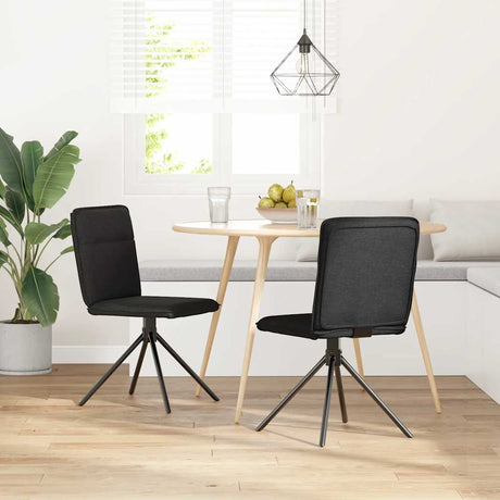 Vidaxl eetkamerstoelen 2 st stof zwart