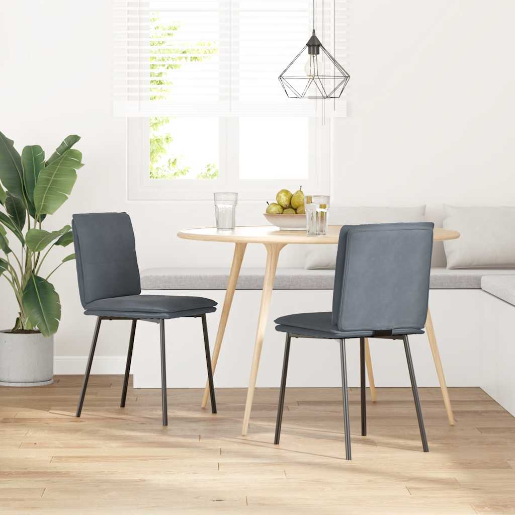 Vidaxl eetkamerstoelen 2 st fluweel donkergrijs