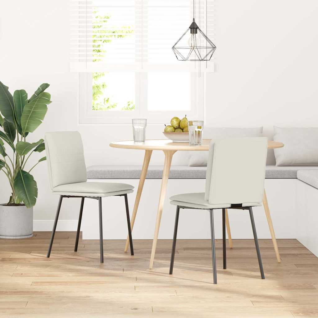 Vidaxl eetkamerstoelen 2 st fluweel crèmekleurig