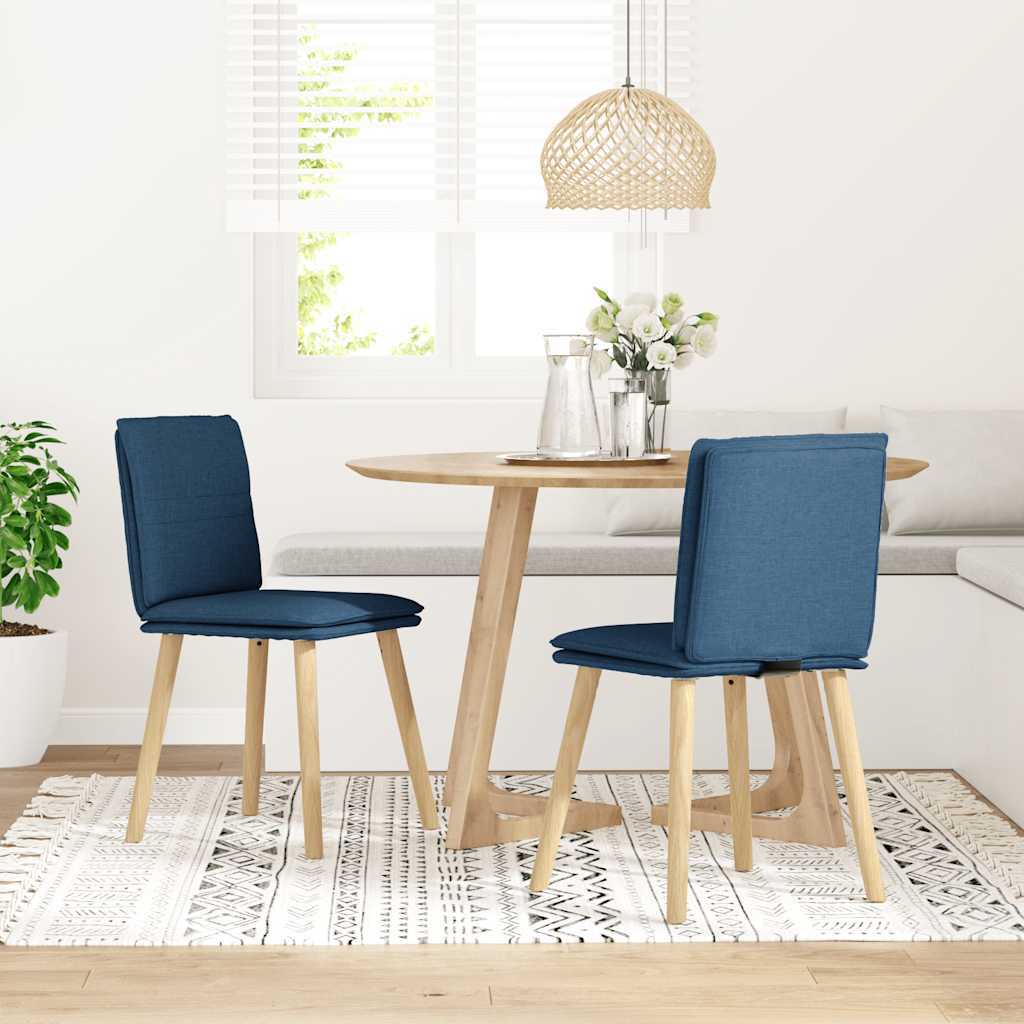 Vidaxl eetkamerstoelen 2 st stof blauw