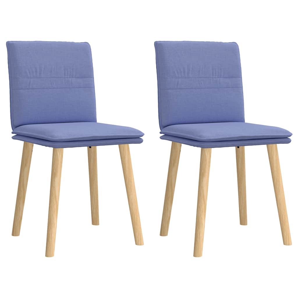 Vidaxl eetkamerstoelen 2 st stof jeansblauw