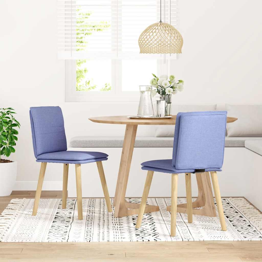Vidaxl eetkamerstoelen 2 st stof jeansblauw