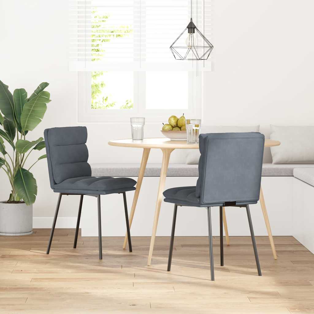 Vidaxl eetkamerstoelen 2 st fluweel donkergrijs