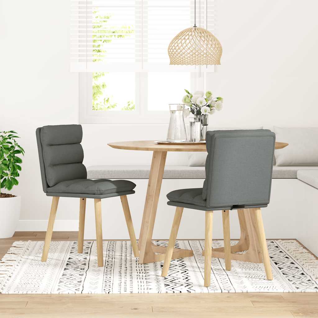 Vidaxl eetkamerstoelen 2 st stof donkergrijs