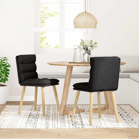 Vidaxl eetkamerstoelen 2 st stof zwart
