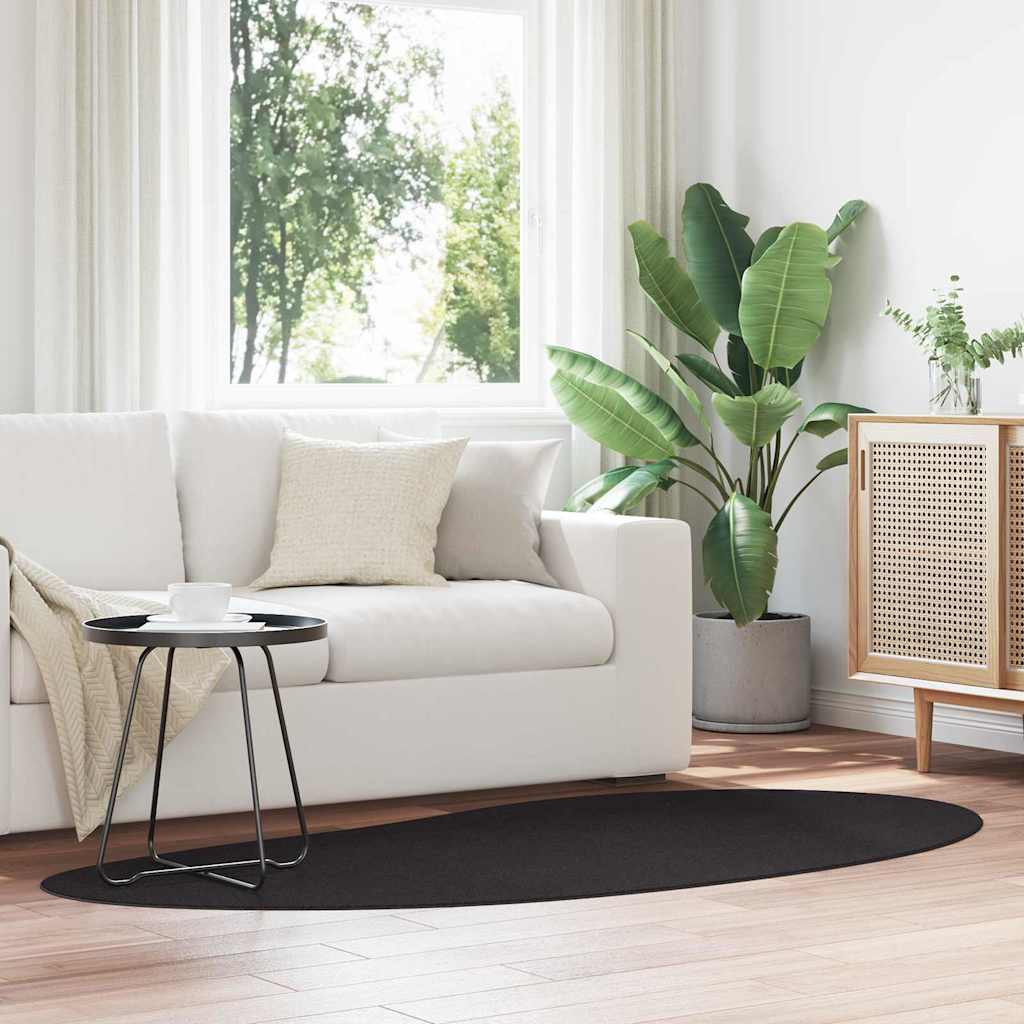 Vidaxl tapijt huarte zwart 100 x 200 cm polyester
