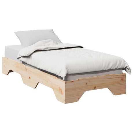 Vidaxl bedframe zonder matras stapelbaar 75x190 cm massief hout