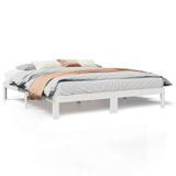 Vidaxl bedframe zonder matras massief grenenhout wit 160x200 cm