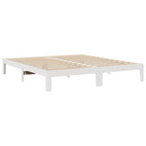 Vidaxl bedframe zonder matras massief grenenhout wit 160x200 cm