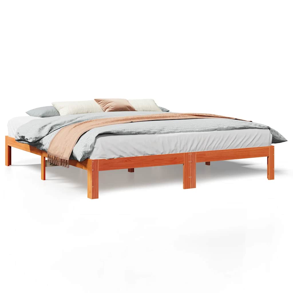 Vidaxl bedframe zonder matras massief grenenhout wasbruin 160x200 cm