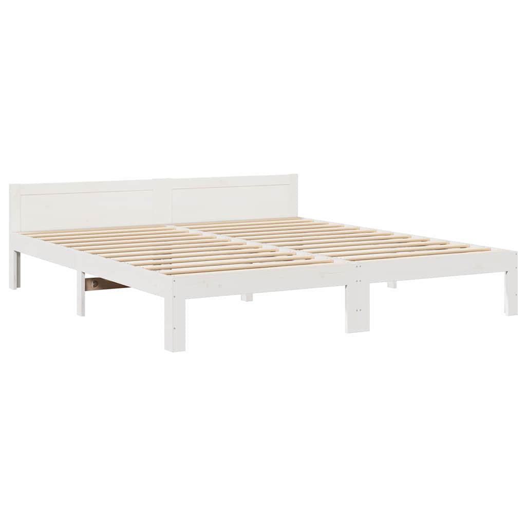 Vidaxl bedframe zonder matras massief grenenhout wit 160x200 cm