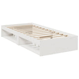 Vidaxl slaapbank zonder matras 100x200 cm massief grenenhout wit