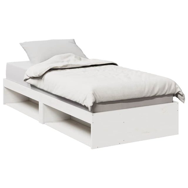 Vidaxl slaapbank zonder matras 100x200 cm massief grenenhout wit