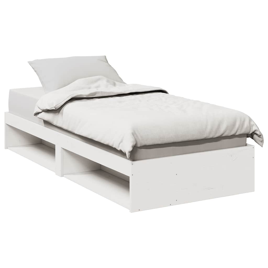 Vidaxl slaapbank zonder matras 75x190 cm massief grenenhout wit