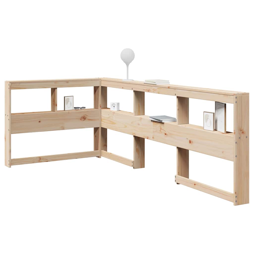 Vidaxl boekenkast hoofdeinde l-vormig 80 cm massief grenenhout