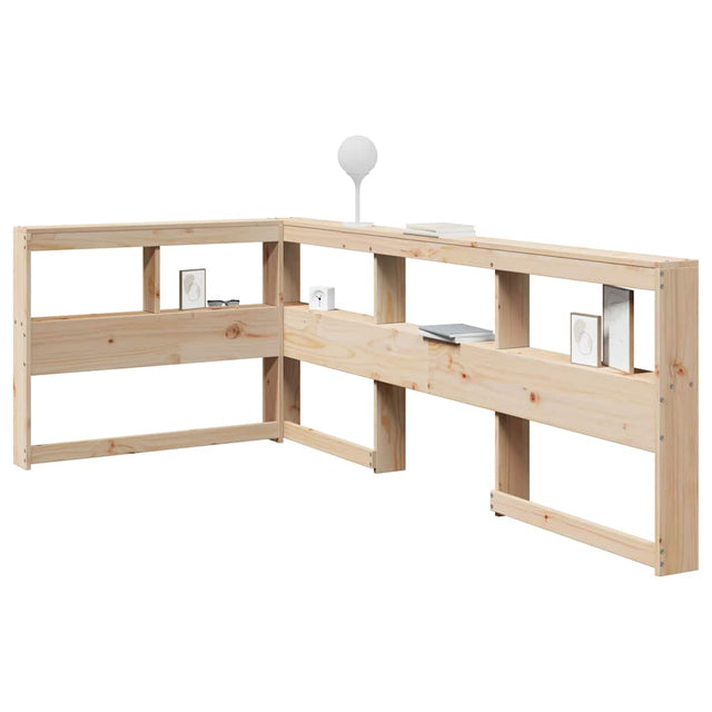 Vidaxl boekenkast hoofdeinde l-vormig 80 cm massief grenenhout