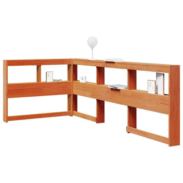 Vidaxl boekenkast hoofdeinde l-vormig 80 cm grenenhout wasbruin