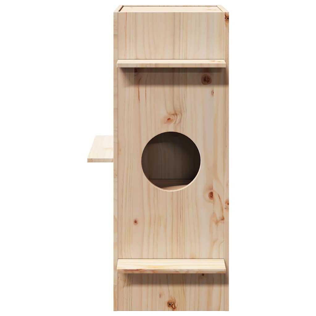 Vidaxxl Katzenhaus 43x43x90 cm aus massivem Kiefernholz
