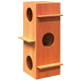 Vidaxxl Katzenhaus 43x43x90 cm massives Kiefernholz, braun gewaschen