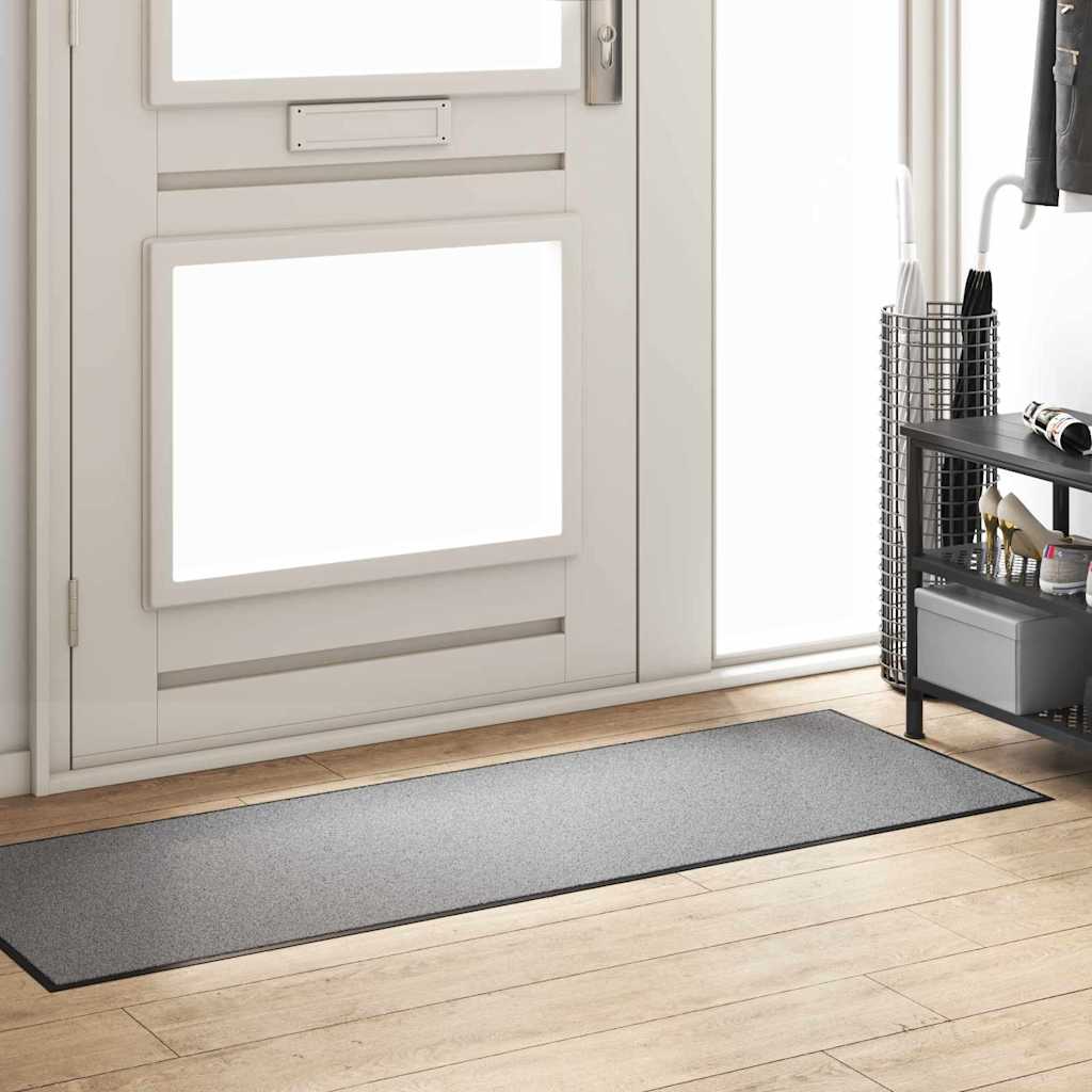 Vidaxl deurmat grijs en zwart 60 x 180 cm polypropyleen en vinyl