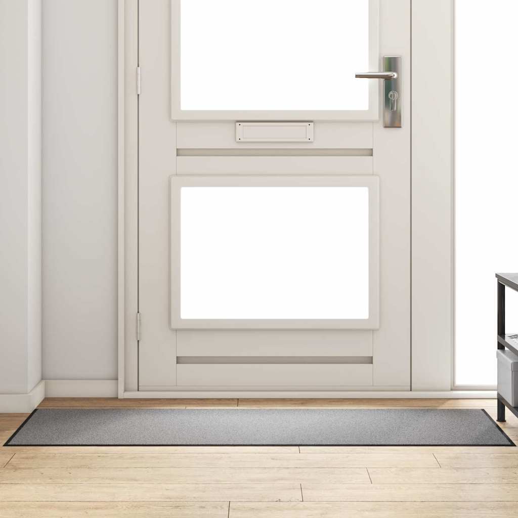 Vidaxl deurmat grijs en zwart 60 x 180 cm polypropyleen en vinyl